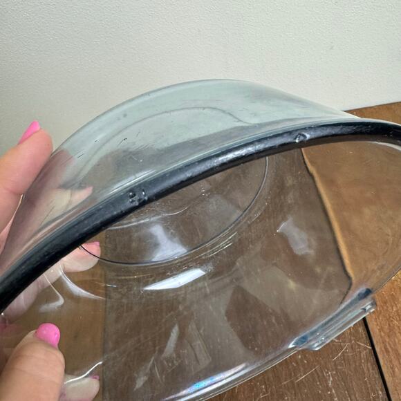 Vintage 1940s Flameware B-I 833-B Blue Tint Pan Skillet Bowl USA - Picture 4 of 9